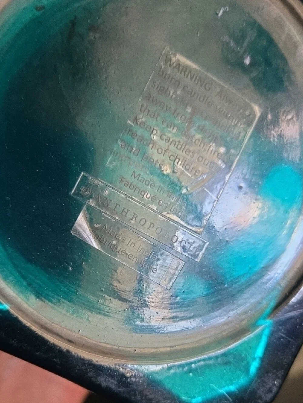 Anthropologie Jewel Glass Hurricane Candle Holder -DISCONTINUED